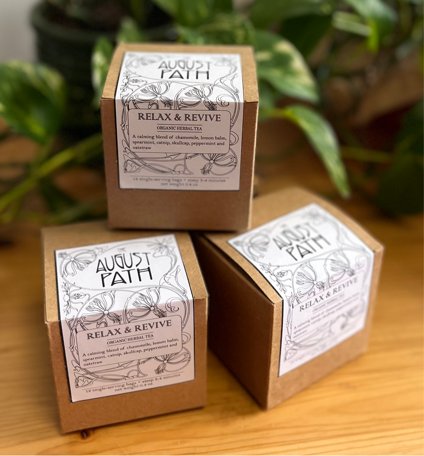 Relax & Revive Organic Herbal Tea - Cube (12 bags net wt 0.4oz)