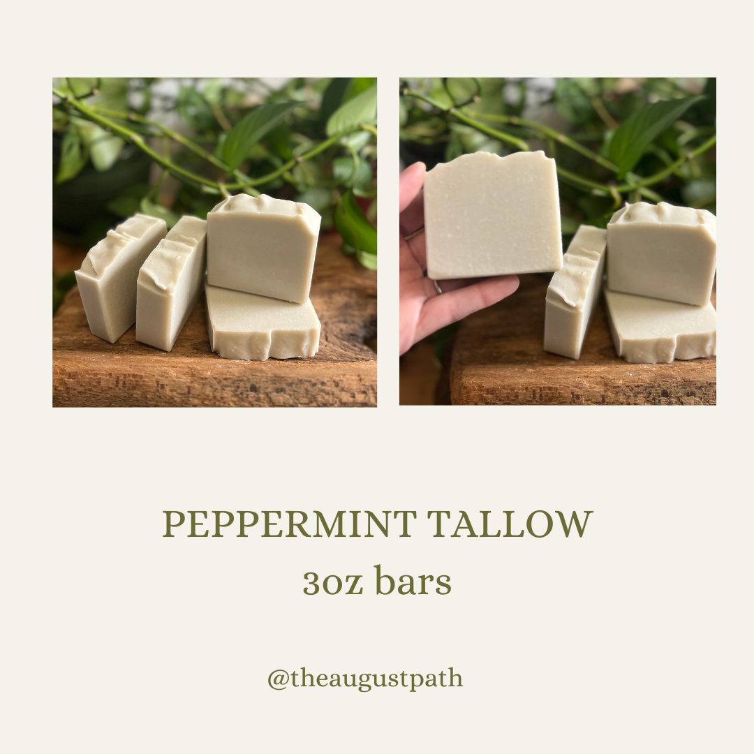 Peppermint Tallow Simple Soap Bar - 3oz