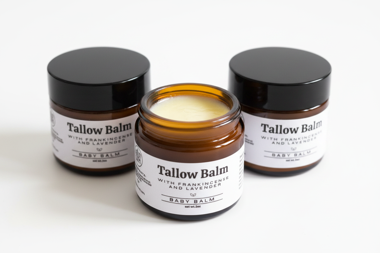 Baby Balm -Tallow with Frankincense and Lavender 2oz