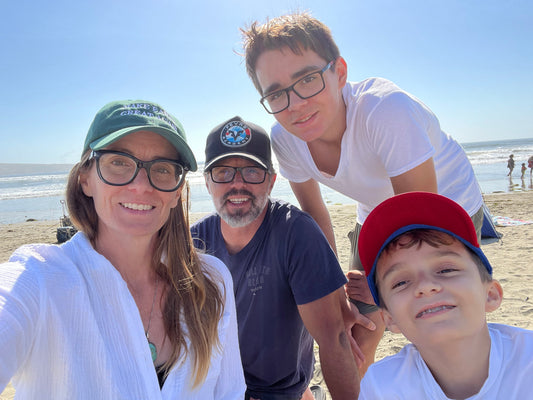 Founder of The August Path, Laura with her family
