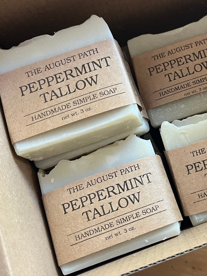 Peppermint Tallow Simple Soap Bar - 3oz