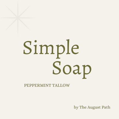 Peppermint Tallow Simple Soap Bar - 3oz